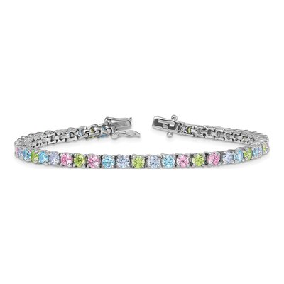 Sterling Silver CZ Pastel Bracelet – view 6