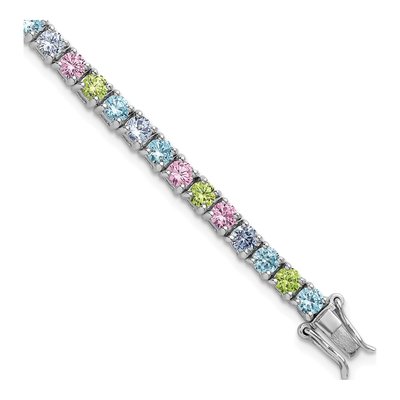 Sterling Silver CZ Pastel Bracelet