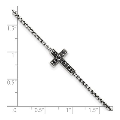 Sterling Silver CZ Cross Bracelet – view 6