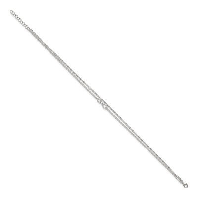 Sterling Silver Infinity Double Strand Anklet – view 3