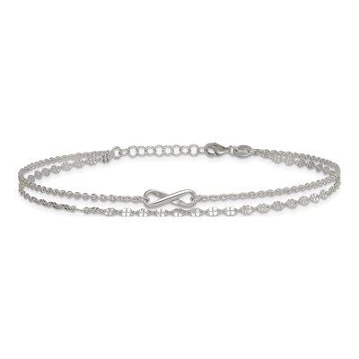 Sterling Silver Infinity Double Strand Anklet – view 4
