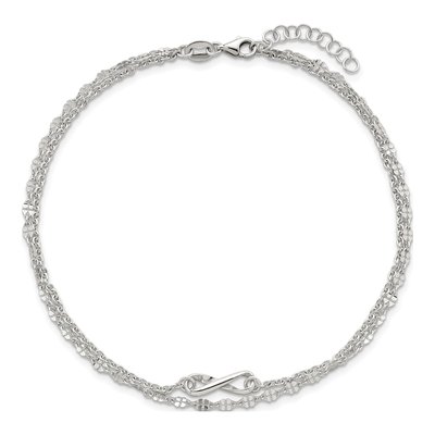 Sterling Silver Infinity Double Strand Anklet – view 5