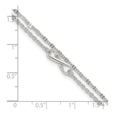 Sterling Silver Infinity Double Strand Anklet – view 7