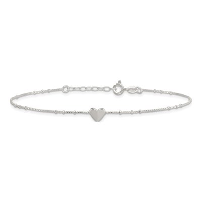 Sterling Silver Heart Anklet – view 4