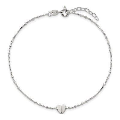Sterling Silver Heart Anklet – view 5