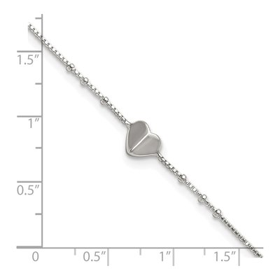 Sterling Silver Heart Anklet – view 7
