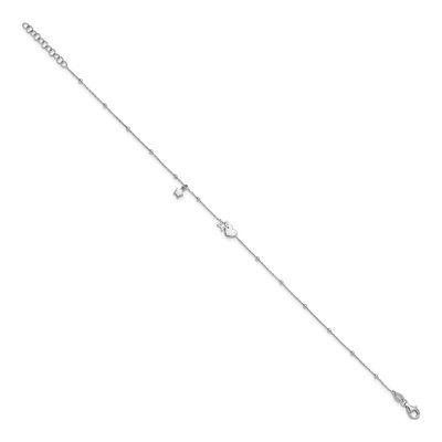 Sterling Silver Heart Stars Anklet – view 3