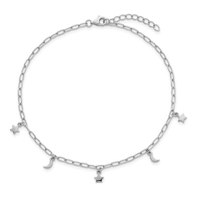 Sterling Silver Moon Star Anklet – view 5