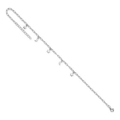 Sterling Silver Moon Star Anklet – view 6