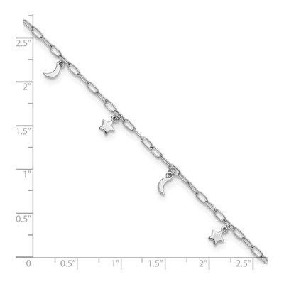 Sterling Silver Moon Star Anklet – view 7