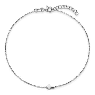 Sterling Silver Cross Anklet – view 5