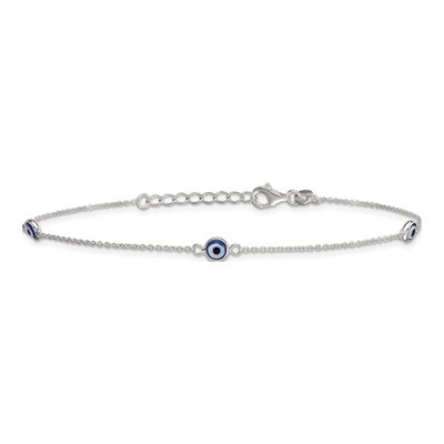 Sterling Silver Evil Eye Anklet – view 4