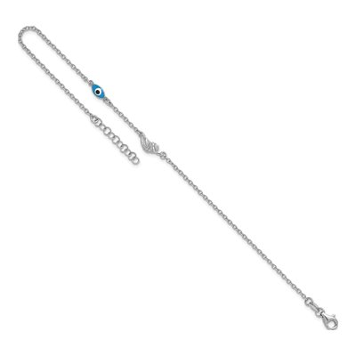 Sterling Silver Enamel Eye Leaf Anklet – view 6
