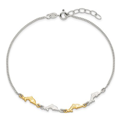 Sterling Silver Dolphin Anklet – view 5