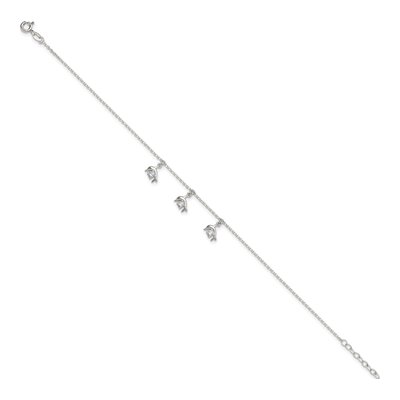 Sterling Silver CZ Dolphin Anklet – view 3