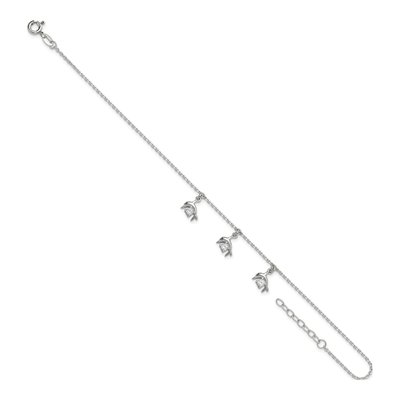Sterling Silver CZ Dolphin Anklet – view 6