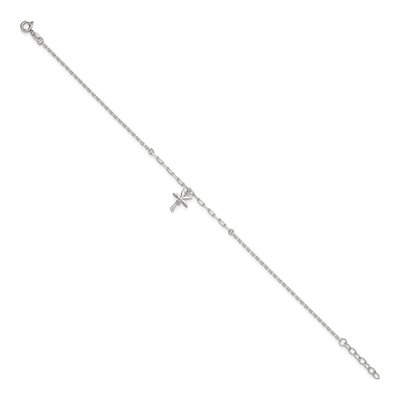 Sterling Silver CZ Palm Tree Anklet – view 3