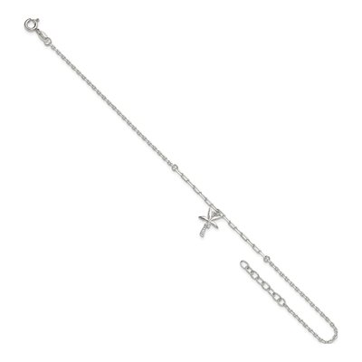 Sterling Silver CZ Palm Tree Anklet – view 6