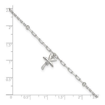 Sterling Silver CZ Palm Tree Anklet – view 7