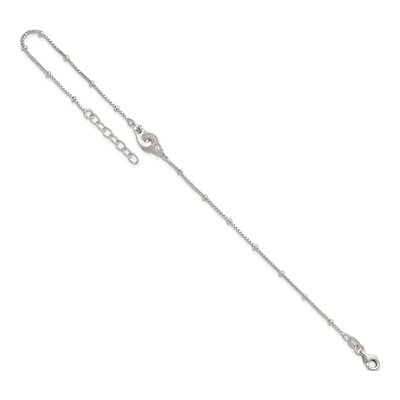 Sterling Silver CZ Interlocked Circles Anklet – view 6