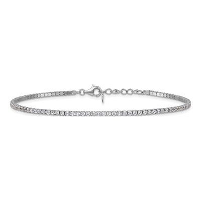 Sterling Silver CZ Plus Total Anklet – view 4