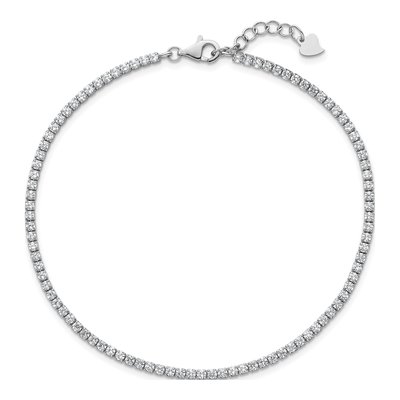 Sterling Silver CZ Plus Total Anklet – view 5