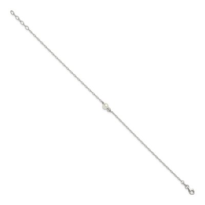 Sterling Silver Glass Pearl Anklet – view 2