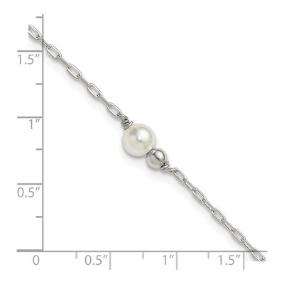 Sterling Silver Glass Pearl Anklet – view 5