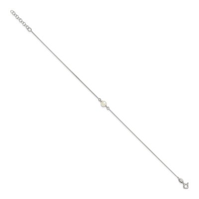Sterling Silver Freshwater Cultured Pearl Plus Total Anklet – view 2