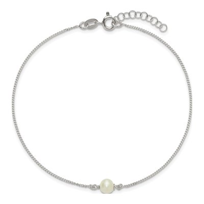 Sterling Silver Freshwater Cultured Pearl Plus Total Anklet – view 4