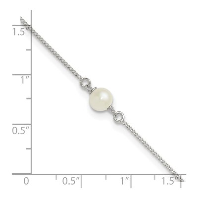 Sterling Silver Freshwater Cultured Pearl Plus Total Anklet – view 5