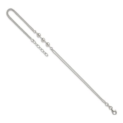 Sterling Silver 2-Strand Beaded Anklet – view 6