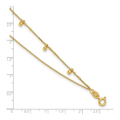 Gold-Plated Sterling Silver Beaded 2-Strand Anklet – view 7