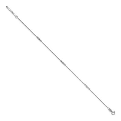 Sterling Silver Beaded Anklet – view 3