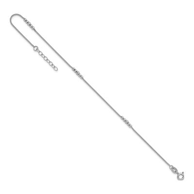Sterling Silver Beaded Anklet – view 6