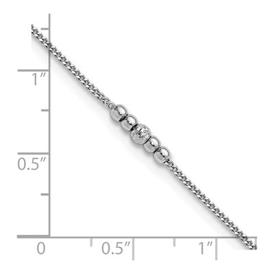 Sterling Silver Beaded Anklet – view 7