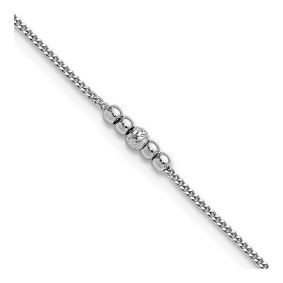 Sterling Silver Beaded Anklet