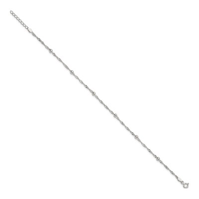 Sterling Silver Beaded Anklet – view 3