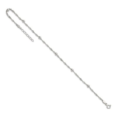 Sterling Silver Beaded Anklet – view 6