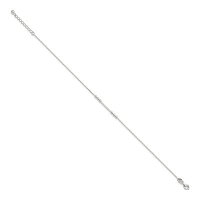 Sterling Silver Beaded Bar Anklet – view 3