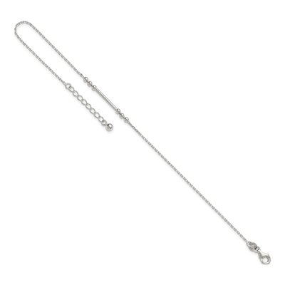 Sterling Silver Beaded Bar Anklet – view 6