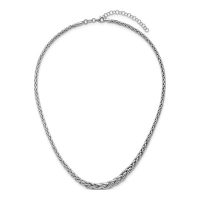 Sterling Silver 5.9mm Braided Graduated Link Chain – view 5