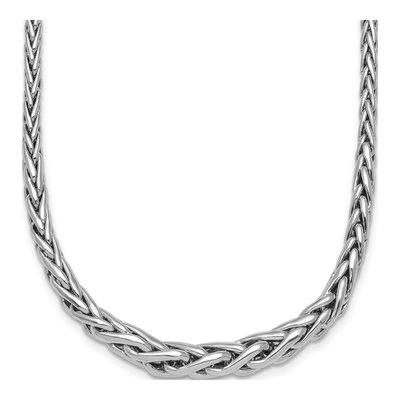 Sterling Silver 5.9mm Braided Graduated Link Chain