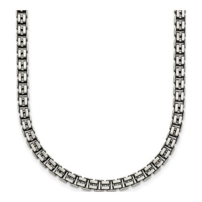Sterling Silver 3.8mm Antiqued Box Chain