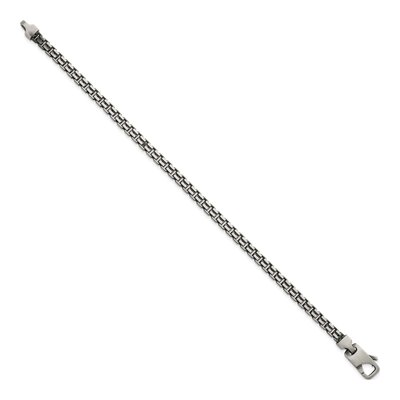 Sterling Silver 3.9mm Antiqued Box Chain Bracelet – view 3