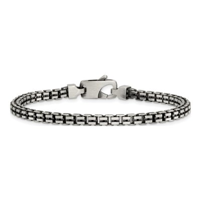Sterling Silver 3.9mm Antiqued Box Chain Bracelet – view 4