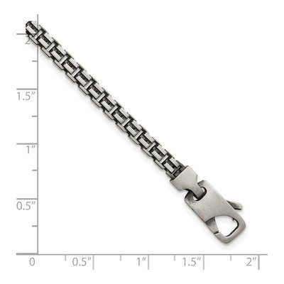 Sterling Silver 3.9mm Antiqued Box Chain Bracelet – view 6