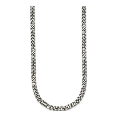 Sterling Silver 5.3mm Black Curb Chain – view 3