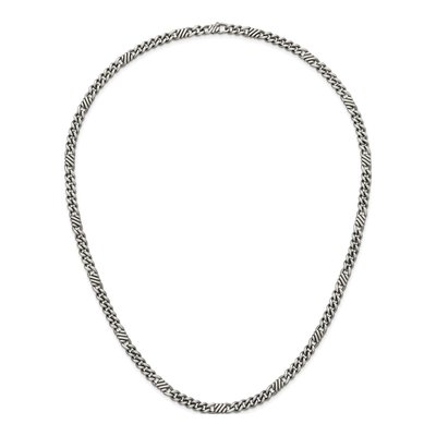 Sterling Silver 5.3mm Black Curb Chain – view 5