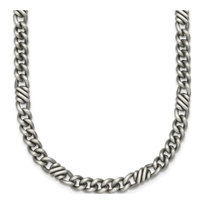Sterling Silver 5.3mm Black Curb Chain